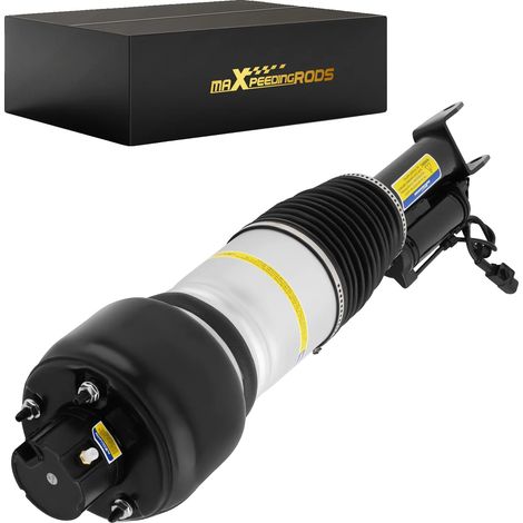 Amortiguador neumático, componentes de metal y caucho, compatible con los modelos Clase E y CLS, estado: nuevo, rendimiento para suspensión AIRMATIC, dimensiones específicas no proporcionadas. (1/5)