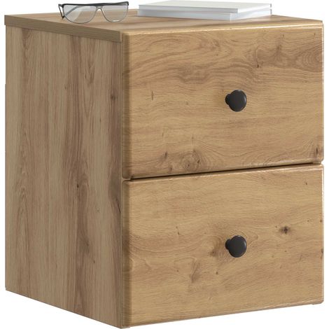 Maison Exclusive - Mobiletto da notte a muro con cassetto 2 pcs Rovere Artigianale