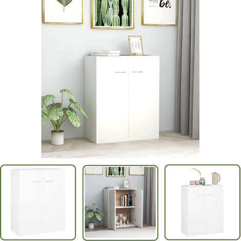 INLIFE Buffet Blanc 60 x 30 x 75 cm Aggloméré (1/5)