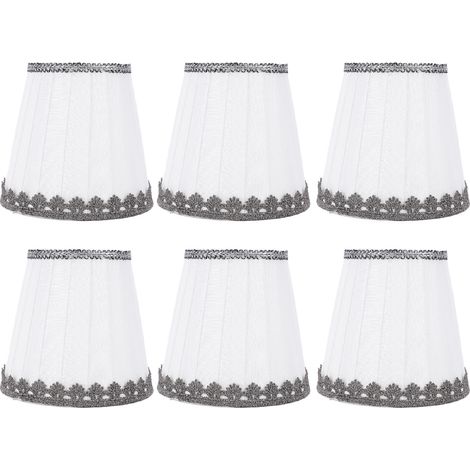 Abat-jour en tissu plissé à Clip, 6 pièces, abat-jour décoratif pour lampe de Table, luminaires universels montés sur le dessus, accessoires (1/5)