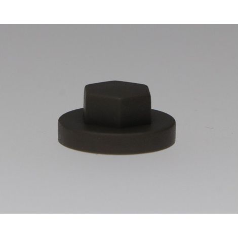 Capuchon Tête hexagonale TH Polyéthylène RAL7022 gris tarre d'ombre pour vis autoperceuse ou tole de diam 6.3 - 1 pièce (1/4)