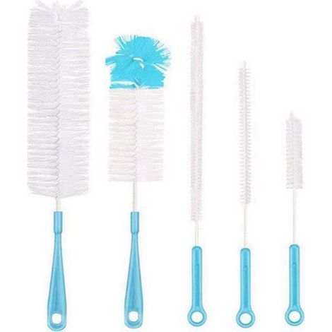 Brosse de nettoyage - Ensemble de brosses multi-usages - Ensemble de 5 pièces - Bleu (1/5)