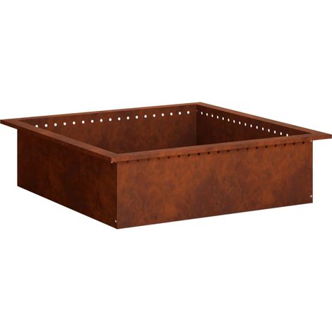 Anneau de Braise Rouillé 80 x 80 x 25 cm Acier patiné vidaXL (1/5)