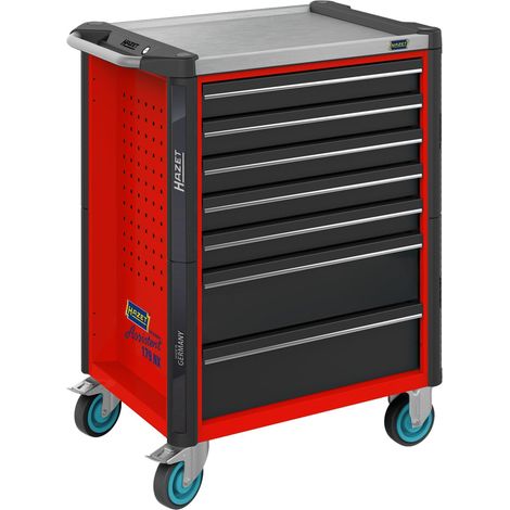 Servante d’atelier servante d'atelier Assistent 179NX-7-RAL3020 ∙ Tiroir, plat: 5 x 81 x 522 x 398 mm ∙ Tiroir, haut: 2 x 166 x 522 x 398 mm (1/4)
