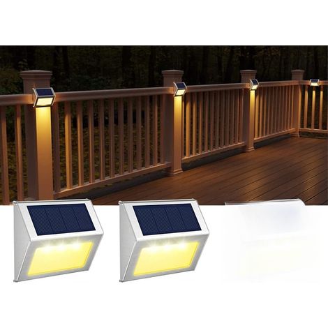 (2 pièces) Lampes solaires de jardin extérieures, lampes décoratives pour escaliers, jardin, clôture, appliques murales (1/5)