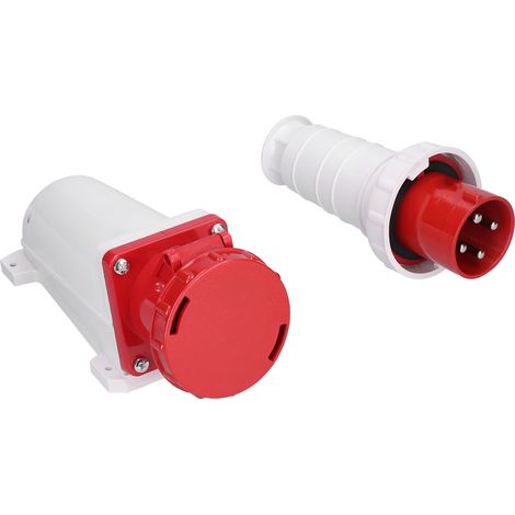 Industriestecker, Schutzart IP67, wasserdicht, 3-phasig, 4-polig, 63 A, 3P+E, 380–415 V (1/5)