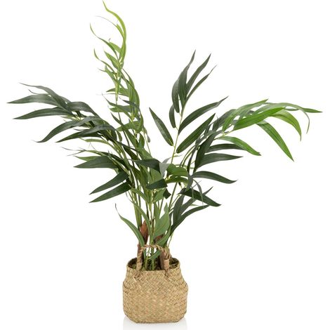 Kunstpflanze / Kunstbaum CHAMAEDOREA Bambuspalme 65 cm Kunststoff grün hjh OFFICE (1/5)