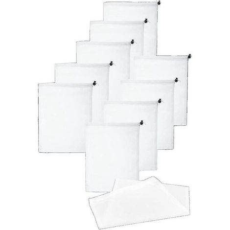 Lot de 10 sacs en nylon à mailles fines pour aspirateur de piscine, 23 x 30 cm, avec cordon de serrage.-AquaForge (1/5)