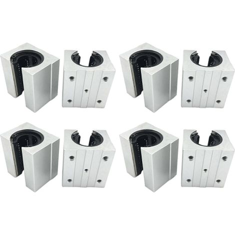 4 unités de glissement à roulement à billes linéaire SBR25UU, diamètre d'alésage de 25 mm, rail de guidage linéaire cylindrique (1/5)