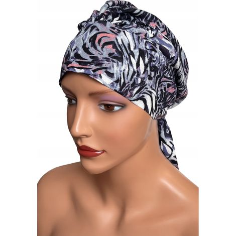Turban Anna 395, foulard froissé noué avec de la viscose, également après chimiothérapie (1/5)