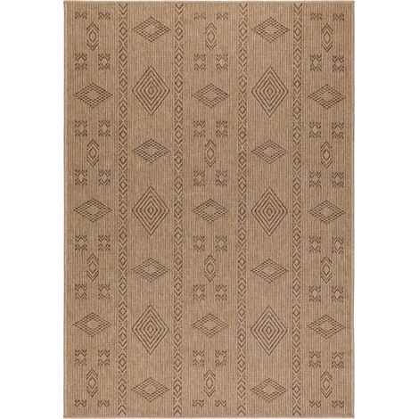 Tapis de salon aspect jute Naturelle Beige et Noir 140x200cm (1/5)