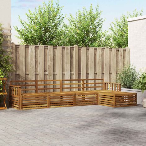 Outdoor-Sofagarnitur 5 pcs Natur Massivholz Akazie