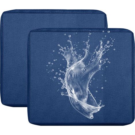 Housse de Coussin de Canapé Exterieur Impermeable pour Salon de Jardin, Housse Assise avec Fermeture Éclair, Amovibles pour Intérieur Et Extérieur, Terrasse (Bleu Marine,50x55cm(2 pcs)) (1/5)