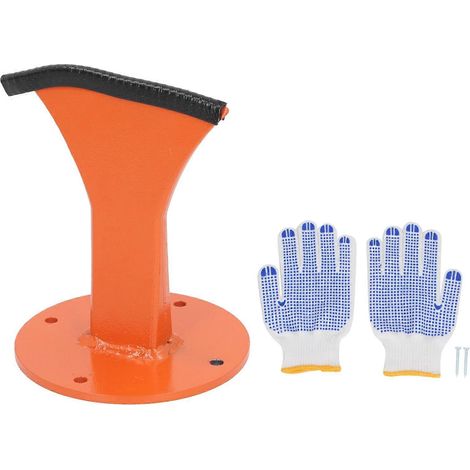 Fendeur de bûches manuel en acier forgé avec poignée orange résistante et facile à utiliser. (1/4)