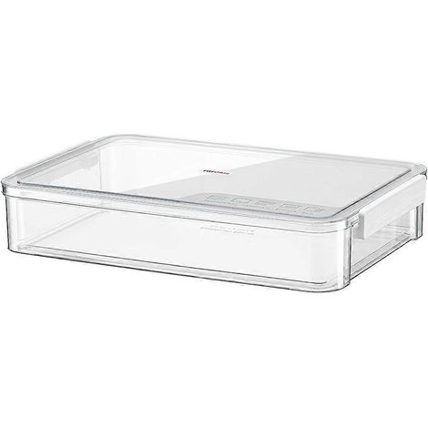 Boîte de rangement transparente A4, portable, en plastique, pour documents, papeterie et bijoux, blanche. (1/5)