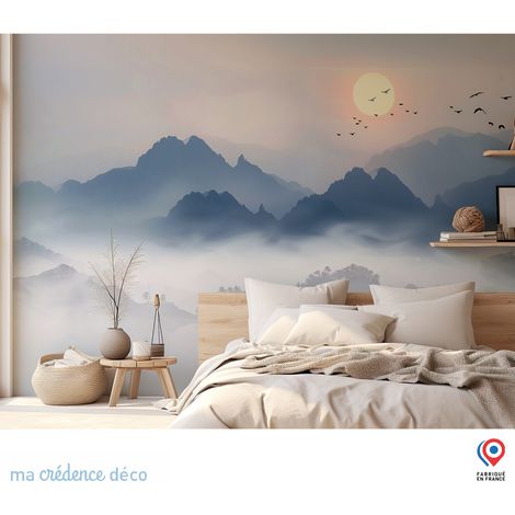 Papier peint : Montagne, soleil et oiseaux - Intissé - L.200 x H.280 cm (1/5)