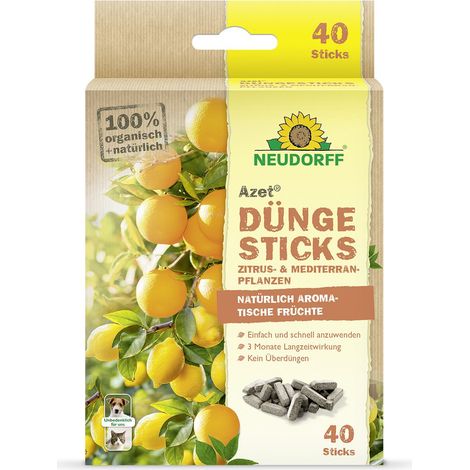 NEUDORFF® Azet® DüngeSticks für Zitrus- & Mediterranpflanzen - 40 Sticks