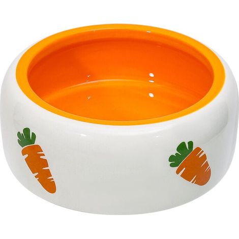 Bassin de nourriture pour lapin Fournitures pour animaux de compagnie Bol en céramique Mignon dessin animé Carotte Lapin Bol d'alimentation pour lapin (1/4)