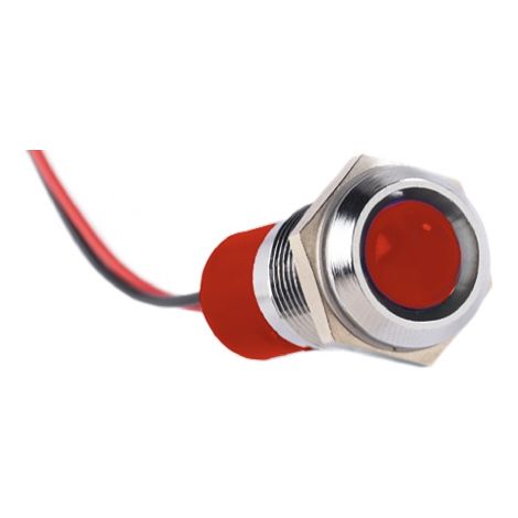 Voyant LED lumineux Rouge RS PRO, dia. 14mm, 12V c.c., IP67 ( Prix pour 1 )