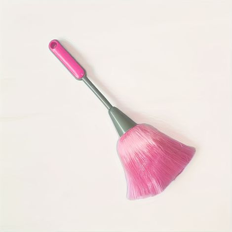 Depoussiérant lavable en fibres ultrafines, pinceau plume électrostatique, adapté aux livres, écrans, canapés, voitures, meubles, cadres, attire la poussière comme un aimant, couleur Rose Red (1/5)