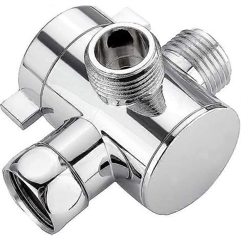 Inverseur de douche à 3 voies G1/2 po, séparateur d'eau multifonction, accessoire adaptateur de douche, pièce de rechange pour pommeau de douche de salle de bain (1/5)