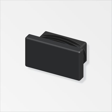 tappo rettangolare a lamelle 19.5x35 pe nero 2 pezzi. (1/2)