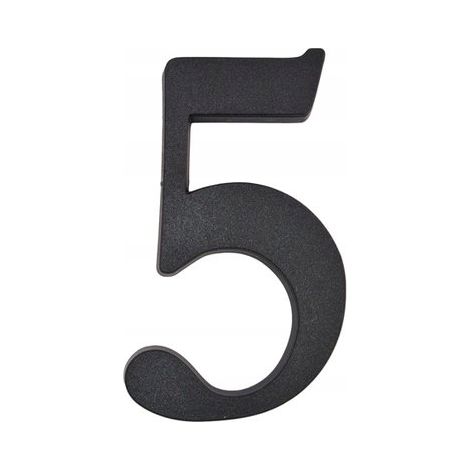 Numero civico 5 nero 19 cm