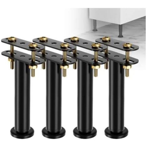 Set mit 4 verstellbaren Bettbeinen (18-32 cm) - Stabile, mittelhohe Stützbeine für Bettgestelle - Verstärkungsset für Lattenroste (1/5)