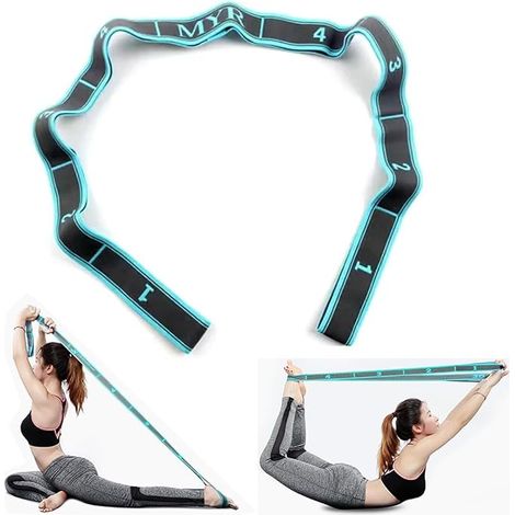 2 sangles de yoga 9 boucles élastiques pour fitness, Pilates et étirements (1/5)