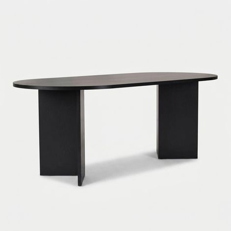 Table à manger 8 places 200x90x75 cm décor noir - LURYO (1/5)