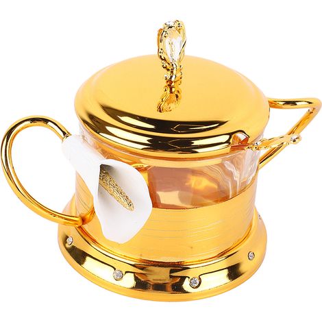 Bol à Sucre Lys Calla Style Nordique, Pot à Sucre Vintage, Salière Délicate pour Cuisine, Récipient Élégant avec Couvercle, Lot de 2 (1/5)