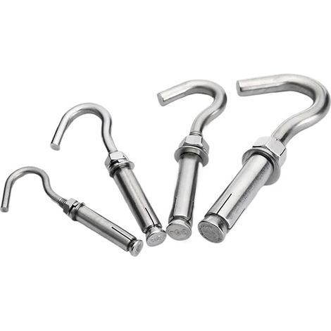 304 acier inoxydable extension vis crochet anneau de levage crochet pour vêtements M5 M6 M8 M10 1 chacun (1/4)