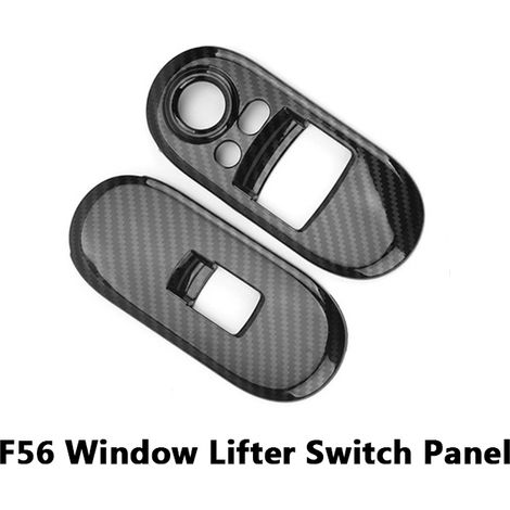 (3 portes Noir) Coque de commande de lève-vitre avec autocollant en fibre de carbone compatible avec Mini Cooper One S F55 F56 F57 Hatchback Accessoires de rénovation (1/5)