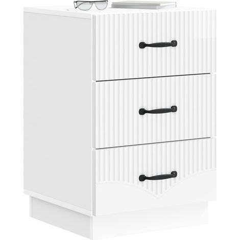 Maison Exclusive - Armadio da Notte con cassetto Bianco Lucido 43 x 41 x 63,5 cm