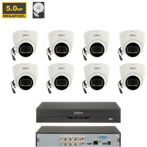 Dahua Kit videosorveglianza HDD 1Tb + 8 Telecamera Dome 5Mp - XVR5108HS-4KL-I3