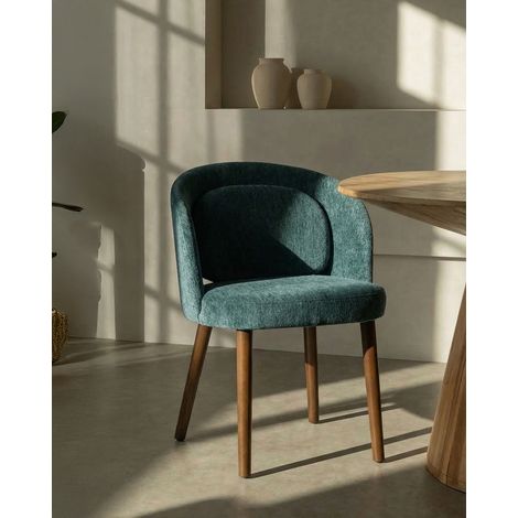 Neris petrol - Lot de 2 chaises salle à manger en tissu petrol (1/5)