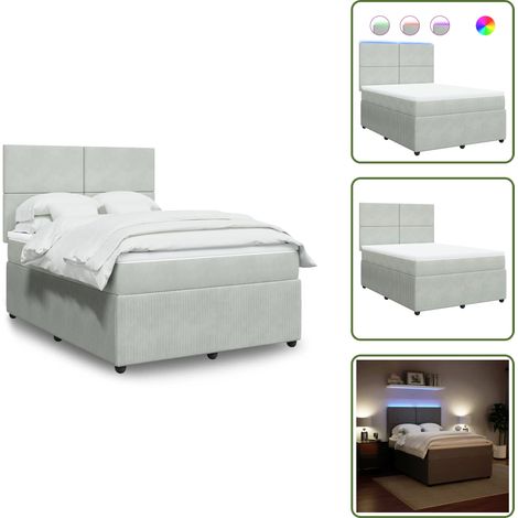 Sommier à lattes de lit et matelas Gris clair 140x190cm Velours - Sommier À Lattes De Lit - Sommiers À Lattes De Lit - Lit - Meuble De Chambre À Coucher (1/5)