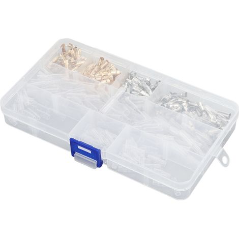 Lot de 240 embouts raccord femelle male à sertir avec gaine isolante PVC nylon pour câble, boîte de rangement (1/5)