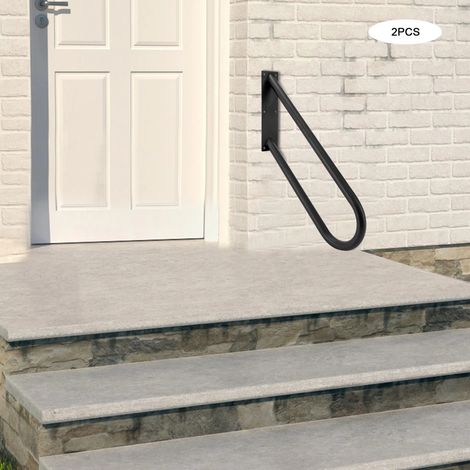Outdoor Treppenschutz Armbänder 2 schwarze U-Wand Treppe Armbänder Rutschfeste Metallrohr Armbänder Griff