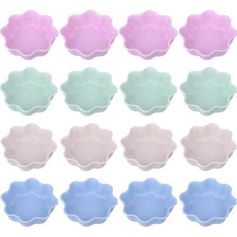 Set mit 16 blütenförmigen Untertassen – 6,8 x 6,8 x 2,2 cm (1/2)