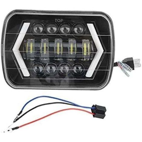 300W 7 Pouces LED Phare de Voiture en Aluminium Shell Carré Lampe Avant LED Phare de Voiture Convient pour J-e-e-p W-Rangler, YJ 1987-1995, Cherokee XJ 1984-2001, MR2, Celica, Tacoma (1/4)