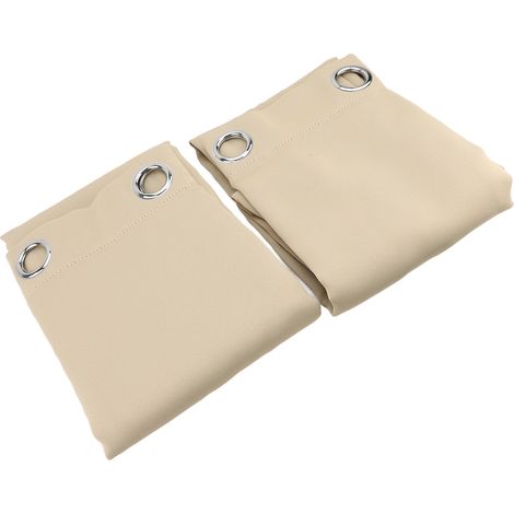 Set di 2 tende oscuranti complete con occhielli argentati, lavabili, ideali per casa, hotel e ufficio, colore beige, 150x250 cm. (1/2)