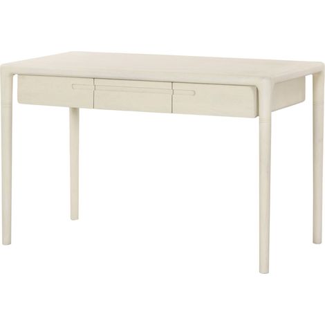Bureau en bois de manguier blanc au design épuré - blanc bois de manguier (1/3)