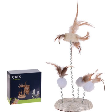 JUGUETE GATOS PLUMAS 14x33 CM