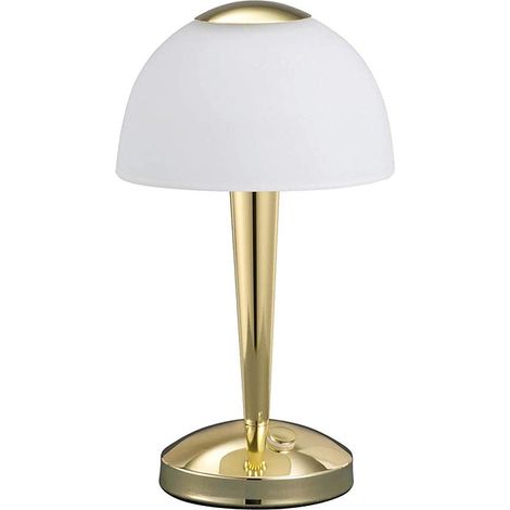 VENTURA LAMPADA DA TAVOLO LED 4W 350lm, 3000K OTTONE LUCIDO CUPOLA VETRO .H29CM DIMMERABILE (1/3)