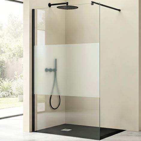 Mai & Mai Duschwand für Dusche Duschabtrennung 120x200cm Walk-In Schwarz ESG-Sicherheitsglas 10mm NANO Glas BRAM1 Bremen2MS (1/5)