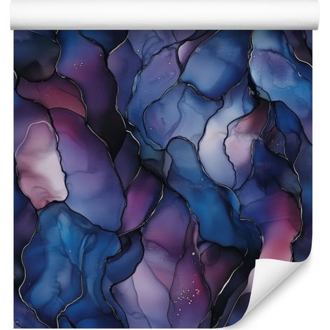 Papel pintado en azul marino, azul, violeta e índigo, 50x1000 cm. (1/5)