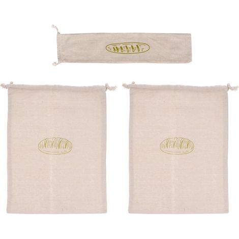 3 Reusable Linen Bags for Practical Storage Drawstring