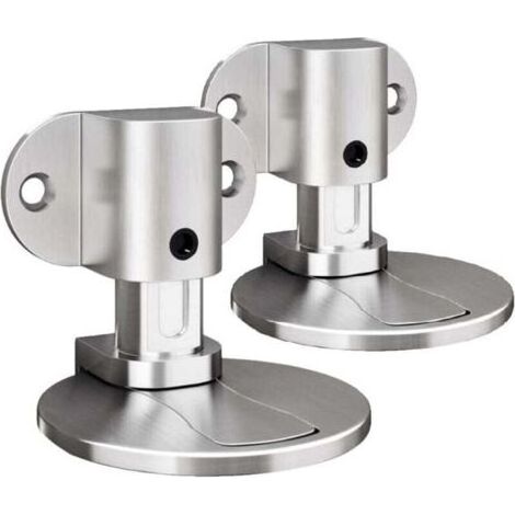 2 Pièces Butee de Porte Magnetique en Métal, Butée de Porte Magnétique Invisible Solide avec Adhésif et Vis, Butee de Porte, Arret de Porte, Stop Porte Bloc Porte pour Bureau Maison (Argent) (1/4)