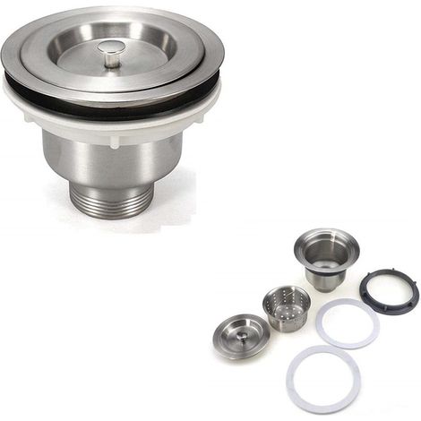 TRADE SHOP - Tappo Piletta Di Scarico Per Lavello Universale 10076 Copertura Acciaio Inox -